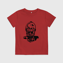 Футболка хлопковая детская Си три пи о, цвет: красный