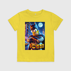 Футболка хлопковая детская Batsimpson - ai art collaboration, цвет: желтый