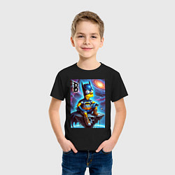 Футболка хлопковая детская Batbart - ai art fantasy, цвет: черный — фото 2