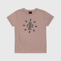 Футболка хлопковая детская Таинственный амулет Извне, цвет: пыльно-розовый