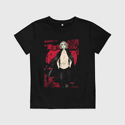Футболка хлопковая детская Токийские мстители Мандзиро Сано манга, цвет: черный