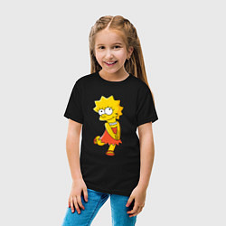 Футболка хлопковая детская Lisa Simpson, цвет: черный — фото 2