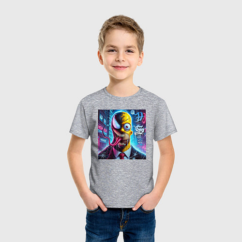 Детская футболка Venom-Homer - collaboration / Меланж – фото 3