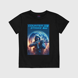 Футболка хлопковая детская Counter Strike 2 - shooter, цвет: черный