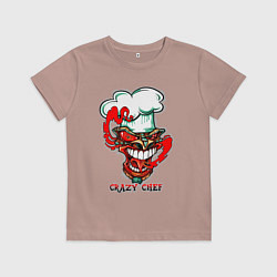Футболка хлопковая детская Crazy chef, цвет: пыльно-розовый