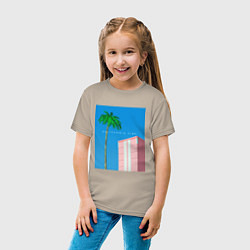 Футболка хлопковая детская Калифорния вайб, цвет: миндальный — фото 2