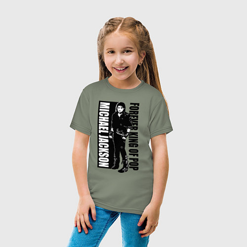 Детская футболка Michael Jackson - forever king of pop / Авокадо – фото 4