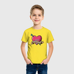 Футболка хлопковая детская Счастливого дня Валентина, цвет: желтый — фото 2