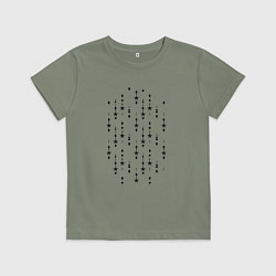 Футболка хлопковая детская Паттерн цепочки звёздочки, цвет: авокадо