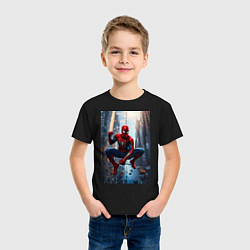 Футболка хлопковая детская Spider Man на страже справедливости, цвет: черный — фото 2
