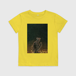 Футболка хлопковая детская Dark souls рыцарь, цвет: желтый