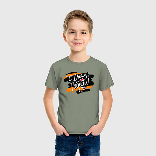 Детская футболка С Днём Победы - георгиевская лента / Авокадо – фото 3