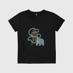 Футболка хлопковая детская Экспекто патронум, цвет: черный