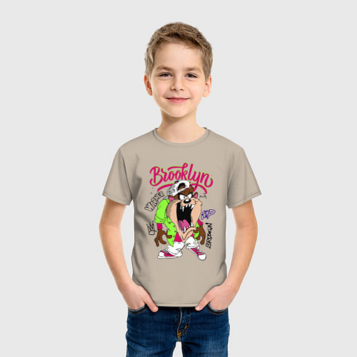 Детская футболка Тасманский дьявол - Taz / Миндальный – фото 3