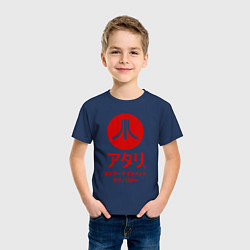 Футболка хлопковая детская Atari japan logo, цвет: тёмно-синий — фото 2