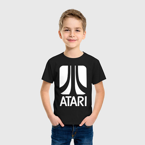 Детская футболка Atari logo white / Черный – фото 3