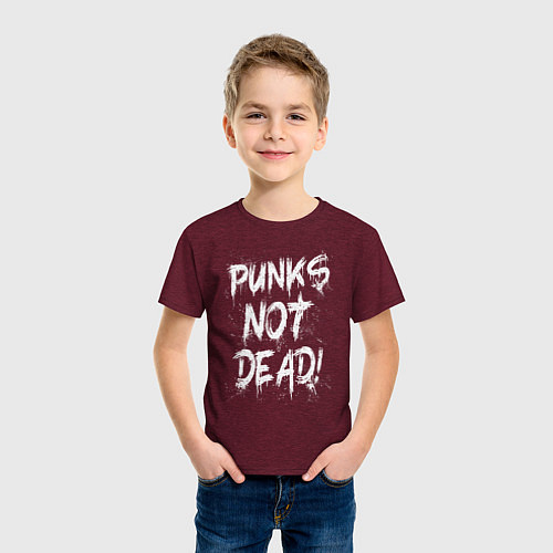 Детская футболка Punk not dead / Меланж-бордовый – фото 3