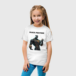 Футболка хлопковая детская Black Panther marvel rivals, цвет: белый — фото 2