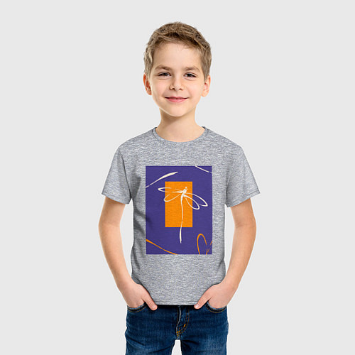 Детская футболка Силуэт стрекозы-коллаж / Меланж – фото 3