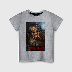 Футболка хлопковая детская Predator movie, цвет: меланж