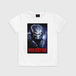 Футболка хлопковая детская Predator in the helmet, цвет: белый