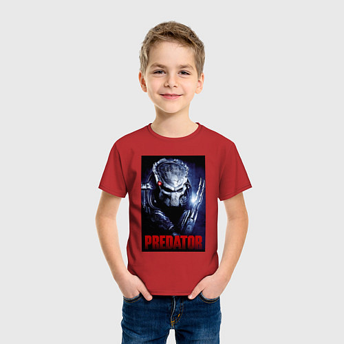 Детская футболка Predator in the helmet / Красный – фото 3