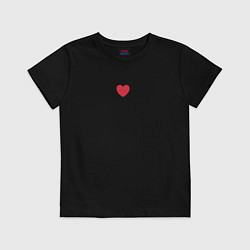 Футболка хлопковая детская Маленькое красное сердце love, цвет: черный