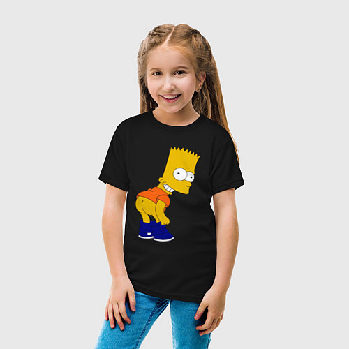 Детская футболка Барт без штанов / Черный – фото 4