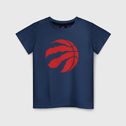 Футболка хлопковая детская Raptors ball, цвет: тёмно-синий