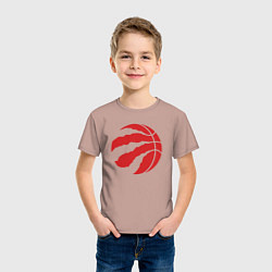 Футболка хлопковая детская Raptors ball, цвет: пыльно-розовый — фото 2