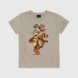 Футболка хлопковая детская Winnie the pooh - tigger, цвет: миндальный