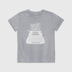 Футболка хлопковая детская Напиши историю, цвет: меланж