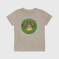 Футболка хлопковая детская Вот и всё соседи, цвет: миндальный