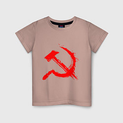 Детская футболка Sickle and hammer red paint