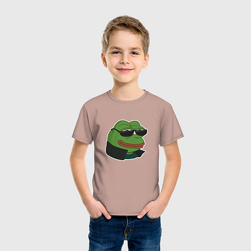 Детская футболка Пепе крутой в очках / Пыльно-розовый – фото 3