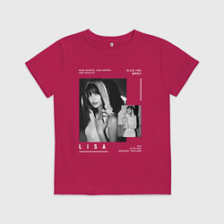 Футболка хлопковая детская Lisa Blackpink, цвет: маджента