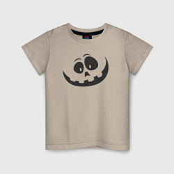 Футболка хлопковая детская Halloween smile, цвет: миндальный