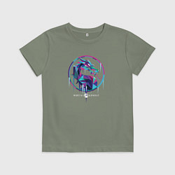 Футболка хлопковая детская Мортал Комбат Саб-Зиро эмблема, цвет: авокадо