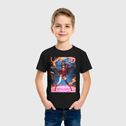 Футболка хлопковая детская Мегумин колдует взрывную магию, цвет: черный — фото 2