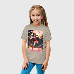 Футболка хлопковая детская Мегумин колдует взрывную магию, цвет: миндальный — фото 2