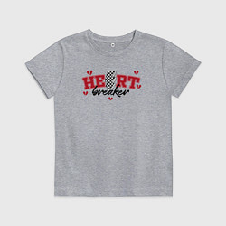 Футболка хлопковая детская Heart breaker, цвет: меланж