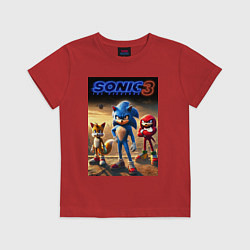 Футболка хлопковая детская Sonic and his team - movie, цвет: красный