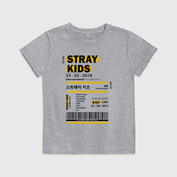 Футболка хлопковая детская Stray kids ticket, цвет: меланж