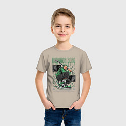 Футболка хлопковая детская Ван пис Kimura, цвет: миндальный — фото 2