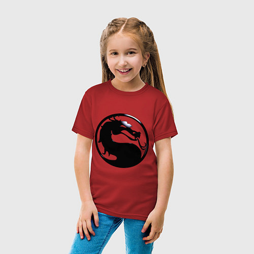 Детская футболка Смертельная битва - логотип / Красный – фото 4