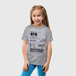 Футболка хлопковая детская Bts ticket, цвет: меланж — фото 2