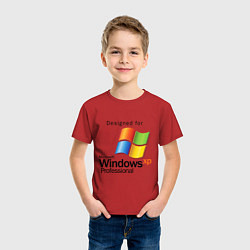 Футболка хлопковая детская Предназначен для windows xp, цвет: красный — фото 2