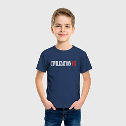 Футболка хлопковая детская Civilization VII, цвет: тёмно-синий — фото 2