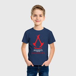 Футболка хлопковая детская Assassins Creed Shadows - badge, цвет: тёмно-синий — фото 2