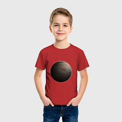 Футболка хлопковая детская Планета арт, крупный рельеф, цвет: красный — фото 2